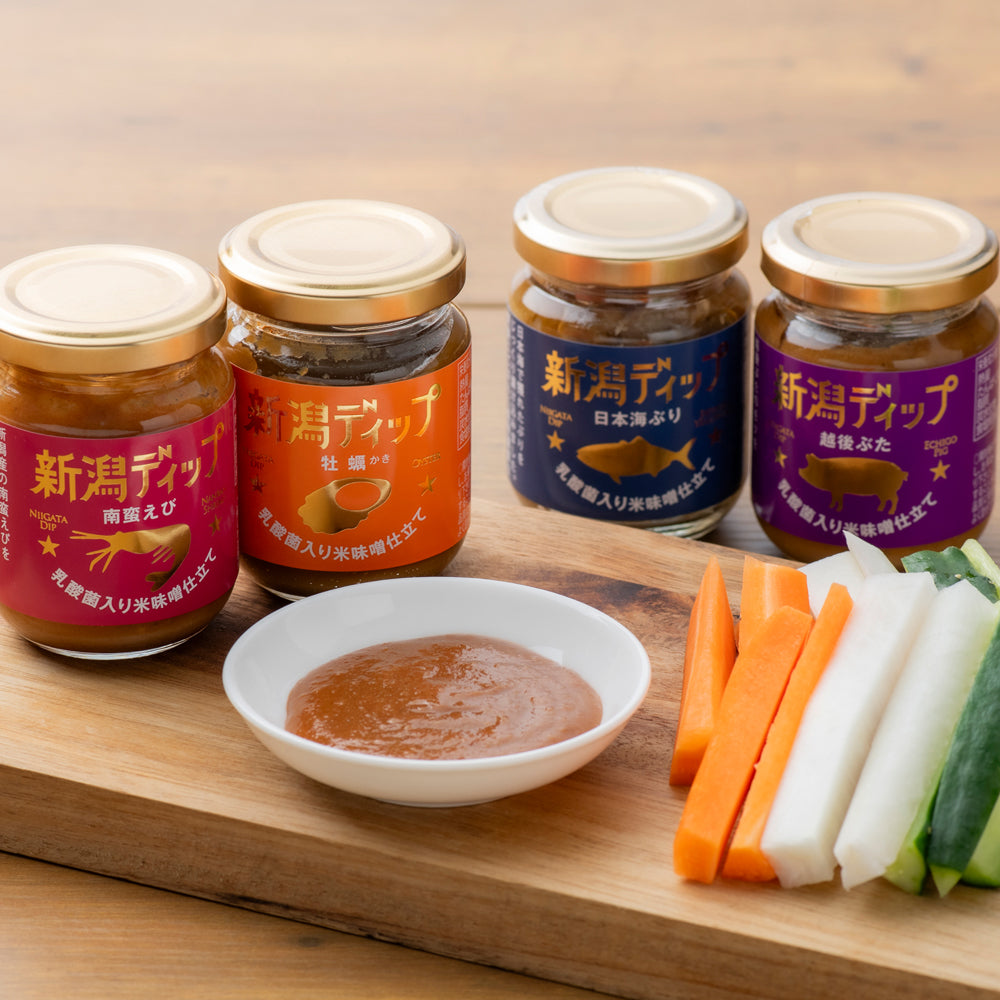 新潟ディップ 90g×4本 南蛮えび 越後ぶた 日本海ぶり 牡蠣