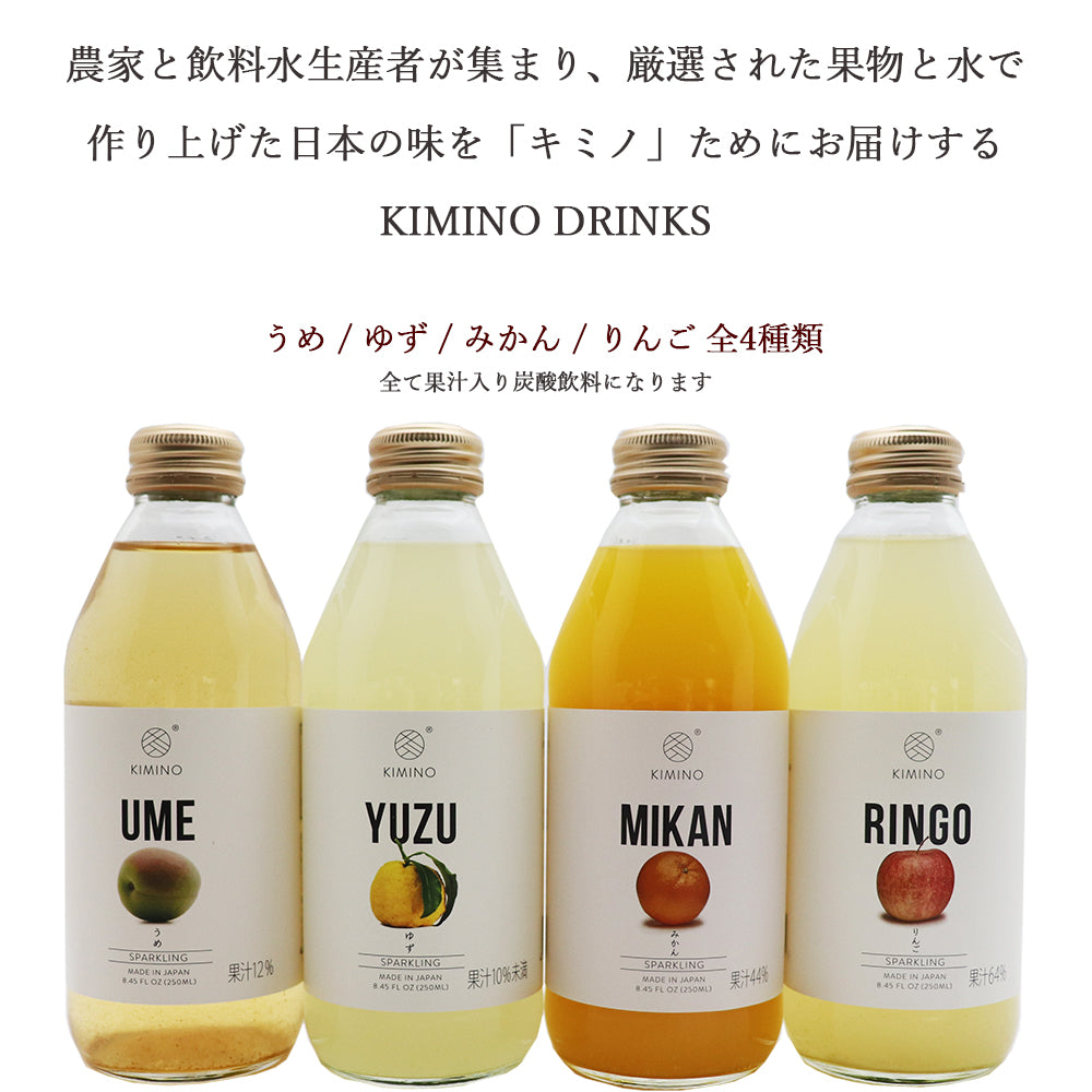 ゆずとうめのスパークリングジュース6本セット 各味3本 キミノドリンク