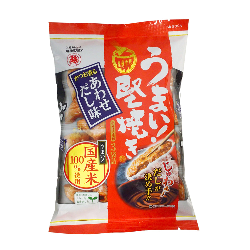 小竹食品　うまい！堅焼きかつお香るあわせだし味　新潟産地直送　–　96g×12袋（1箱）越後製菓　オンラインショップ