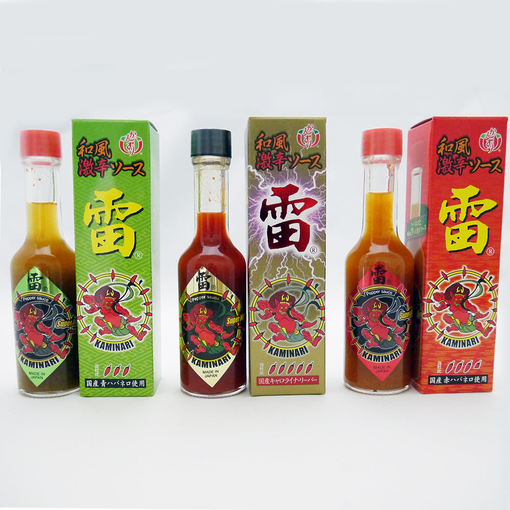 かんずり 和風激辛ソース 雷 (金 赤 青) 60ml×3本セット