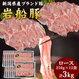 岩船豚しゃぶしゃぶセット ロース 250g×12袋 計3kg
